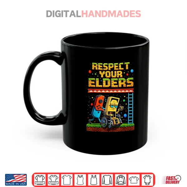 Mug Respect Your Elders Gaming Control Vintage Gaming Shirt