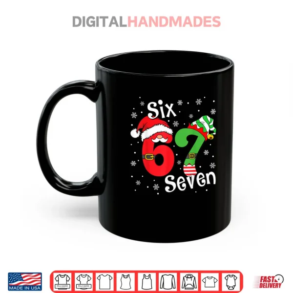 Mug Six Seven 67 Meme 6 7 Elf Santa Christmas Pajamas Shirt