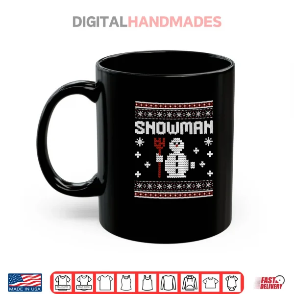 Mug Snowman and Snow Blower Couple Matching Christmas Shirt