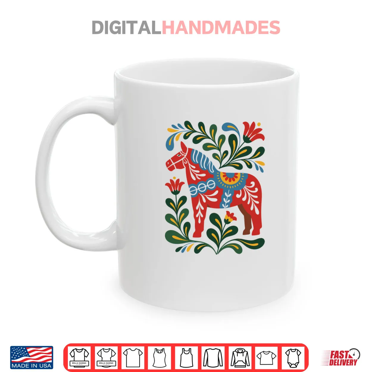 Swedish Dala Horse Folk Art Sweden Flag Dalahelmsoljd Shirt Swedish Dala Horse Folk Art Sweden Flag Dalahelmsoljd Shirt