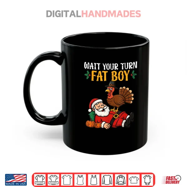 Mug Thanksgiving Christmas Turkey vs Santa Shirt