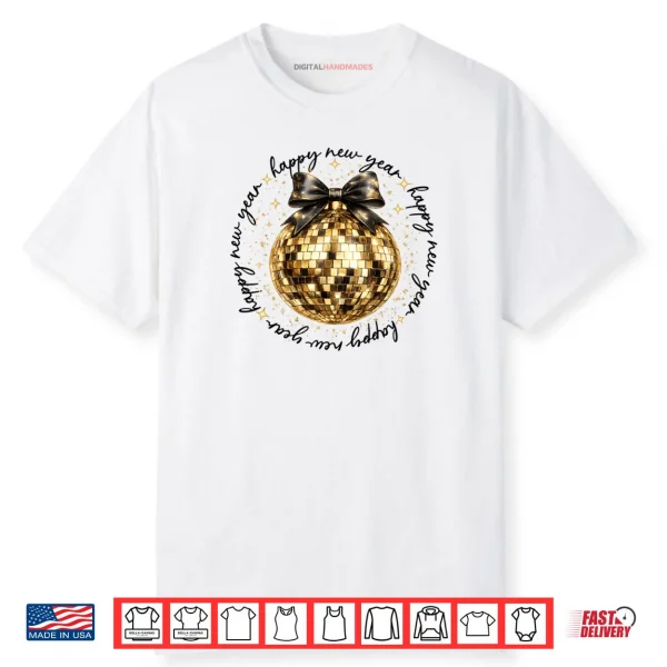 NYE Disco Ball Luxury Golden Happy New Year Shirt
