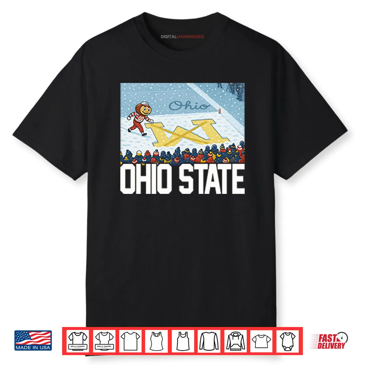 Ohio Vs Michigan Rivalry Script Ohio On Big M Shirt Ohio Vs Michigan Rivalry Script Ohio On Big M Shirt