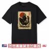 Raccoon Rooster Chicken Japanese Ukiyo e Art Shirt