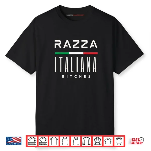 Razza Italiana Italian Flag Stripe Bold Statement Shirt