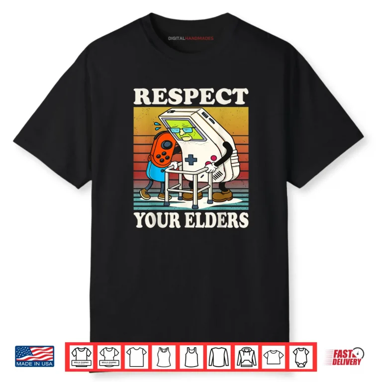 Respect Your Elders Gaming Control 80s Retro Funny Gamer Shirt