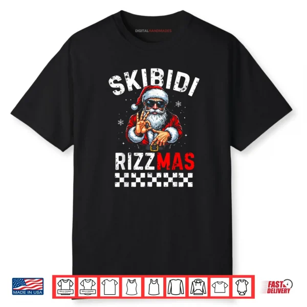 Rizz Christmas Santa 6 7 Funny Xmas Skibidi Rizzmas 6 7 Meme Shirt