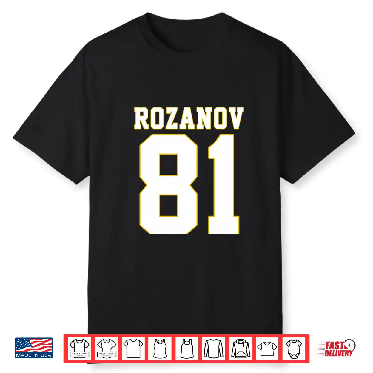 Rozanov 81 Bold Varsity Retro Athletic Number Shirt Rozanov 81 Bold Varsity Retro Athletic Number Shirt
