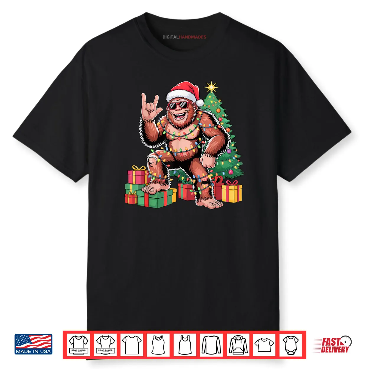 Sasquatch Christmas Tree Xmas Lights Holiday Shirt Sasquatch Christmas Tree Xmas Lights Holiday Shirt