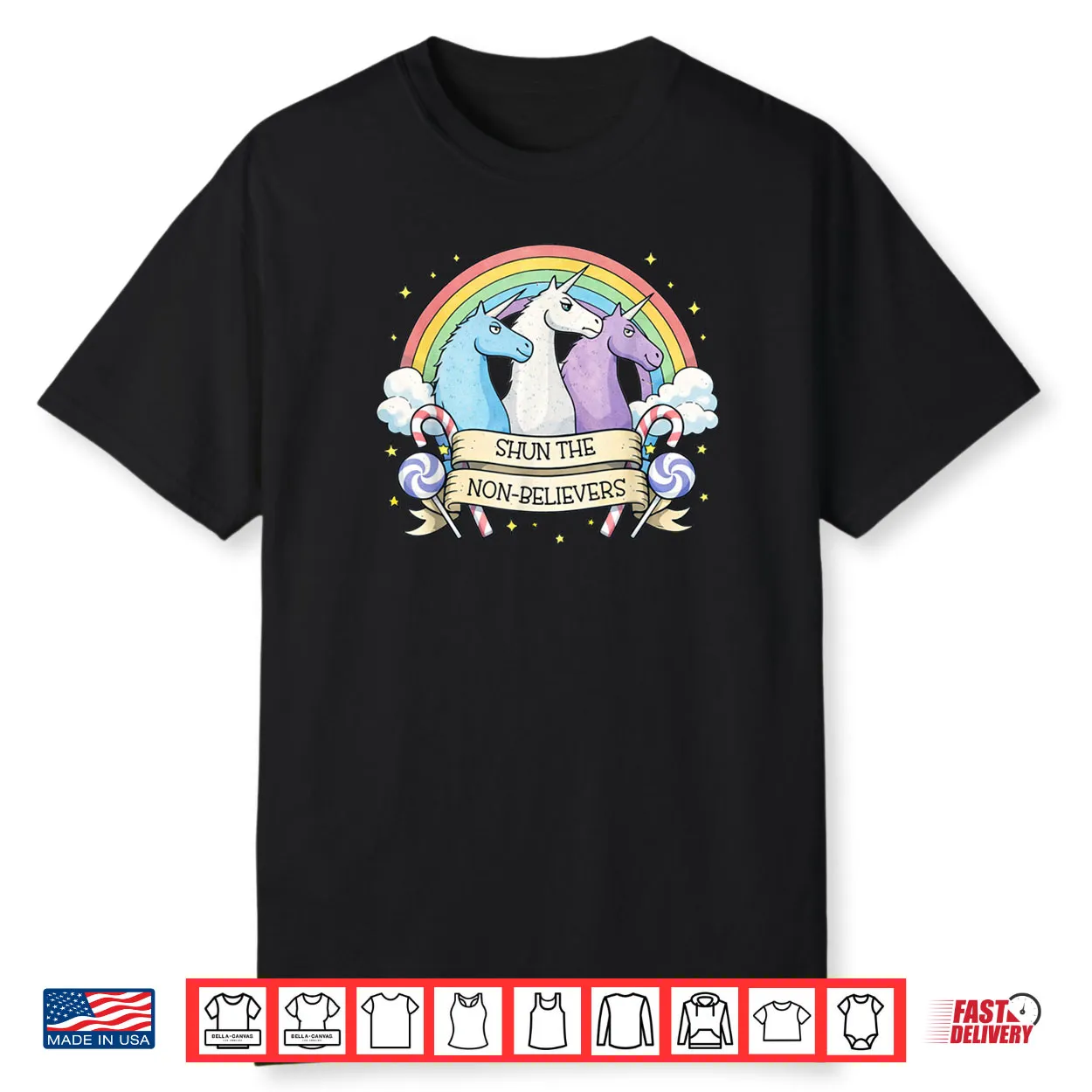 Shun The Non Believers Unicorn Candy Shirt Shun The Non Believers Unicorn Candy Shirt