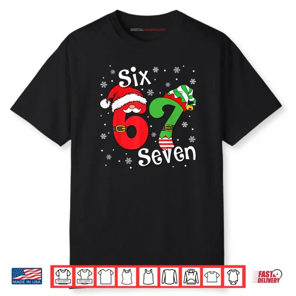 Six Seven 67 Meme 6 7 Elf Santa Christmas Pajamas Shirt
