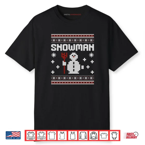 Snowman and Snow Blower Couple Matching Christmas Shirt 1