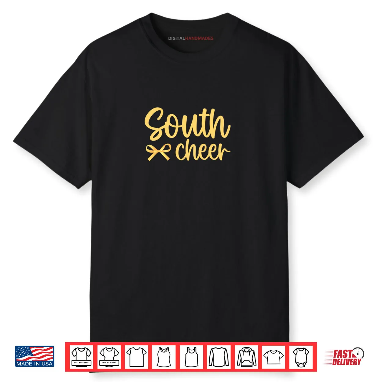 South Yellow Bows Cheer Front and Back Shirt South Yellow Bows Cheer Front and Back Shirt