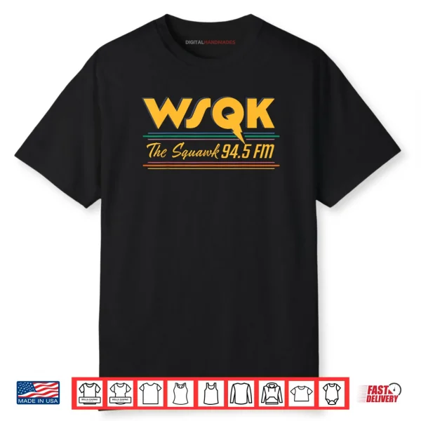 Stranger Things Season 5 WSQK The Squawk 94.5 FM Retro Logo Shirt