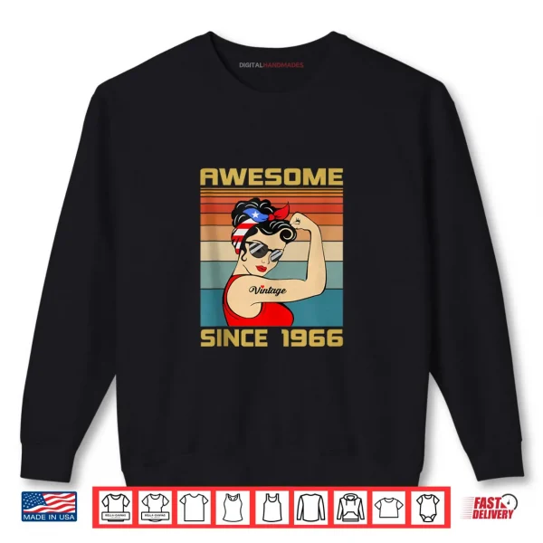 Sweatshirt 60th Birthday Gift 60 Years Old Retro Vintage 1966 Shirt