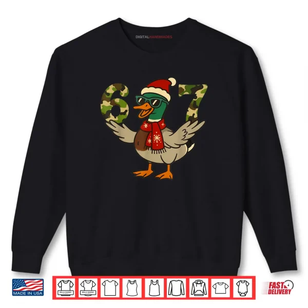 Sweatshirt 67 Mallard Duck Christmas 6 7 Meme Camo Hunting Shirt