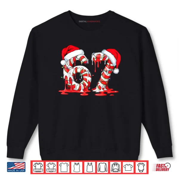 Sweatshirt 67 Meme Six Seven Candy Canes Drip Christmas Pajamas Holiday Shirt