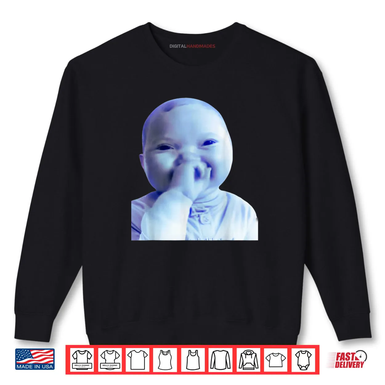AI Baby Holding Laugh Meme Viral Trend Shirt AI Baby Holding Laugh Meme Viral Trend Shirt