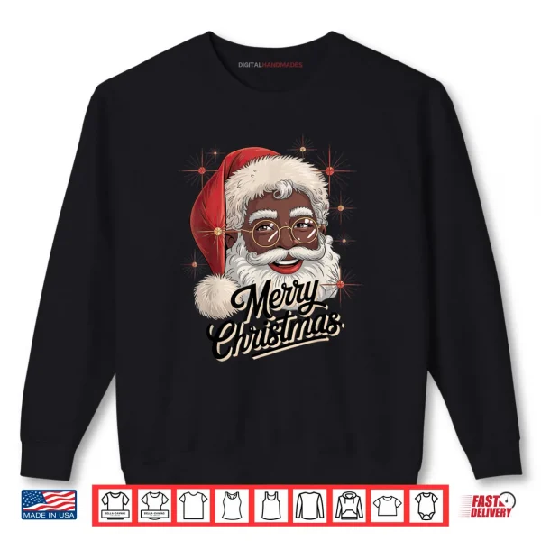 Sweatshirt African American Santa Christmas Black Xmas Shirt