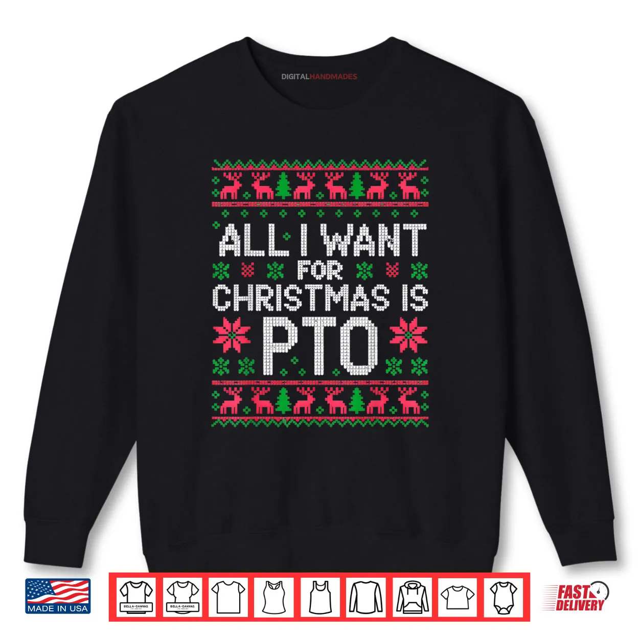 All I Want for Christmas is PTO Matching Ugly Sweater Shirt All I Want for Christmas is PTO Matching Ugly Sweater Shirt