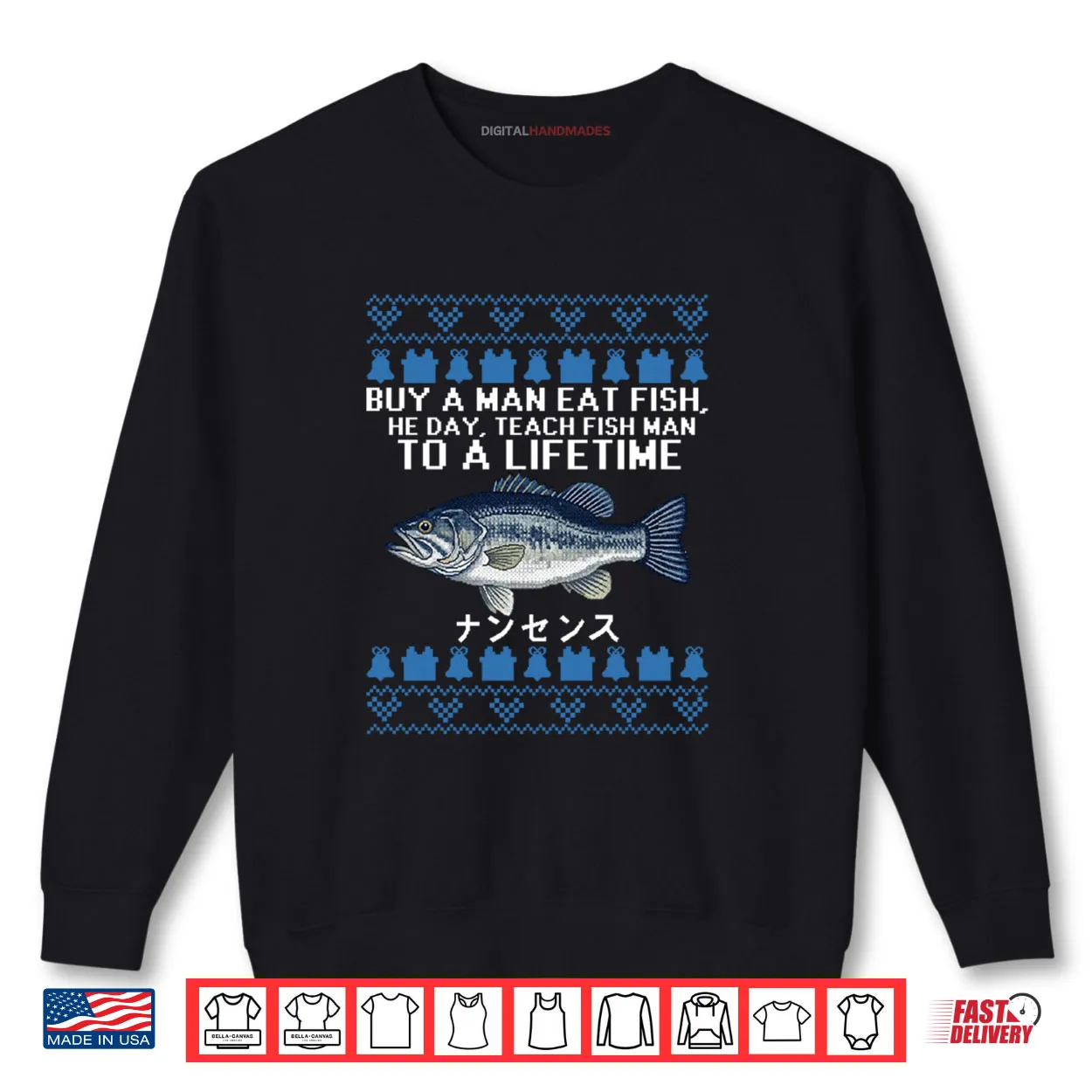 Buy a Man Eat Fish Funny Ugly Christmas Shirt Buy a Man Eat Fish Funny Ugly Christmas Shirt
