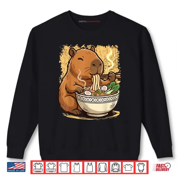 Sweatshirt Capybara Eating Ramen Noodles Shirt