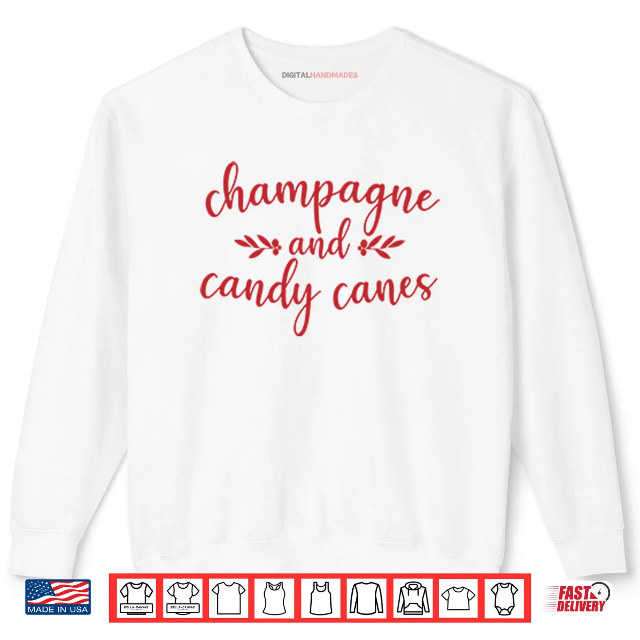 Champagne And Candy Canes Christmas Shirt Champagne And Candy Canes Christmas Shirt