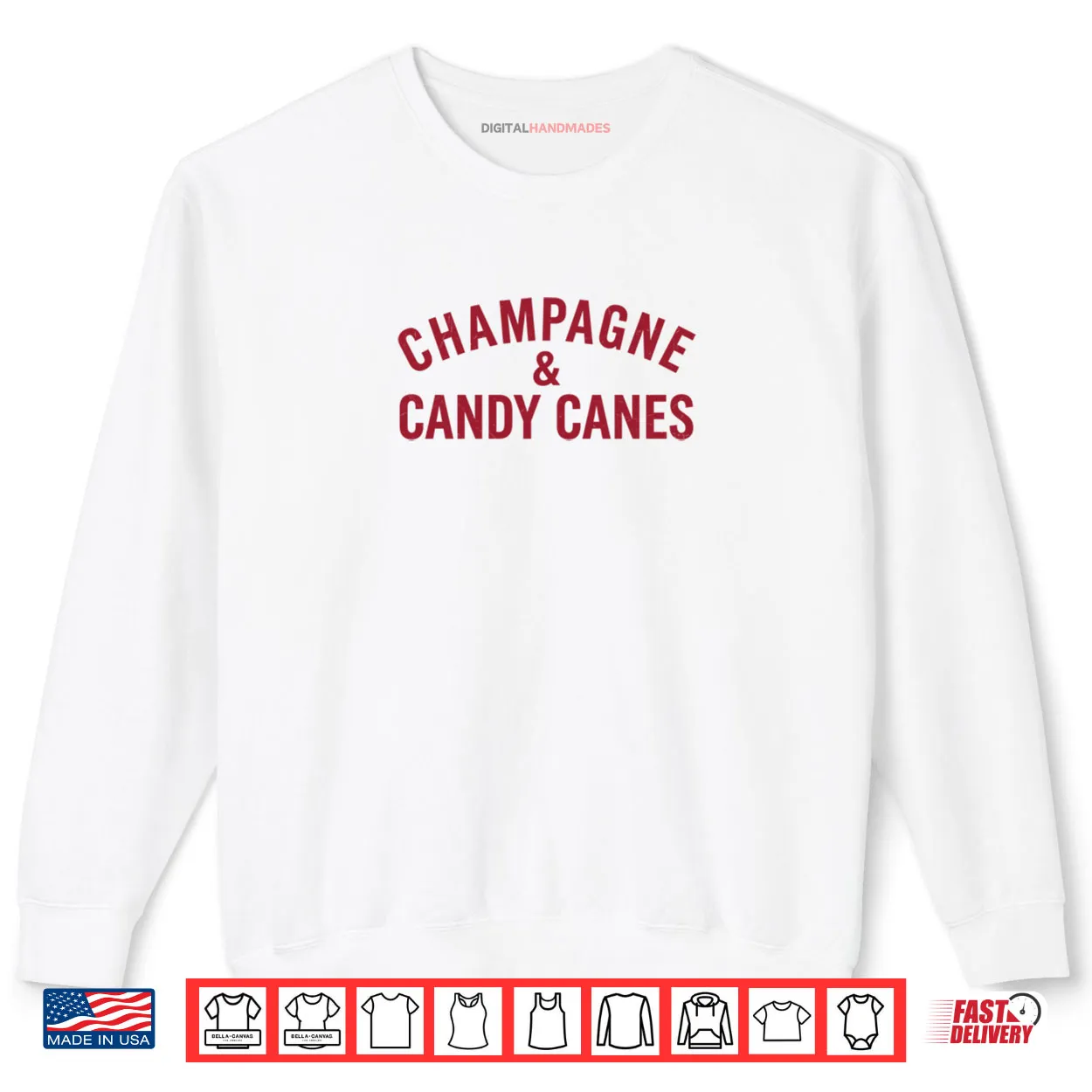 Champagne and Candy Canes Funny Christmas Holiday Xmas Shirt Champagne and Candy Canes Funny Christmas Holiday Xmas Shirt