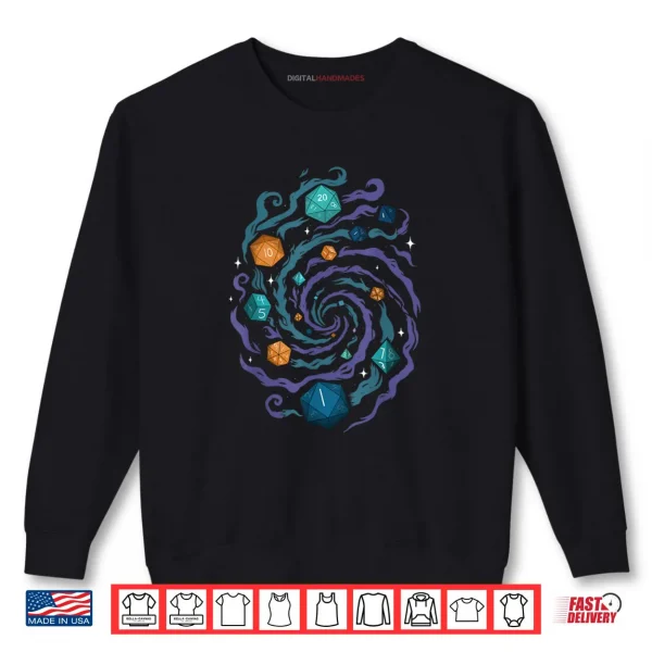 Sweatshirt Cosmic Dice Spiral Tabletop RPG Shirt