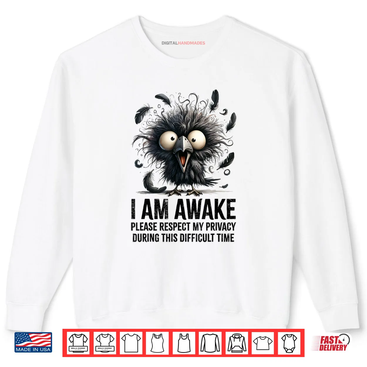 Crazy Black Crow I Am Awake Please Respect My Privacy Shirt Crazy Black Crow I Am Awake Please Respect My Privacy Shirt