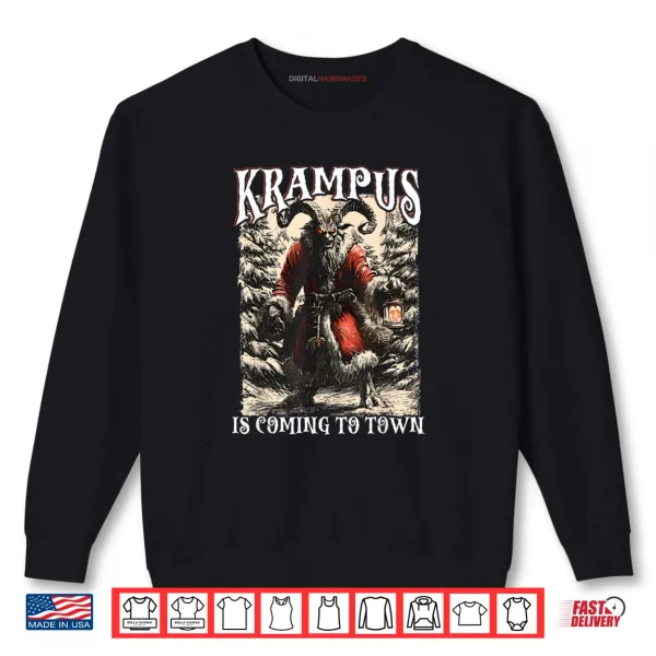 Sweatshirt Creepmas Krampus is Coming to Town Dark Humor Xmas Shirt