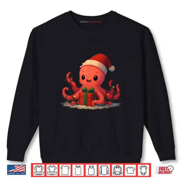 Sweatshirt Cute Christmas Octopus Holiday Shirt