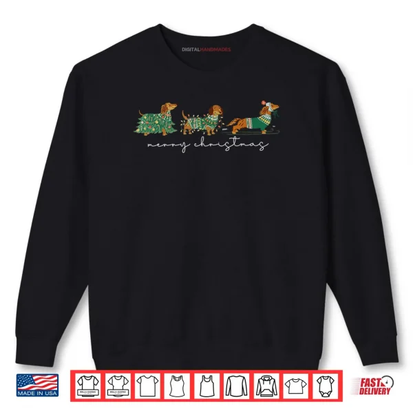 Sweatshirt Cute Dachshund Merry Christmas Weiner Dog Lover Xmas Pajamas Shirt