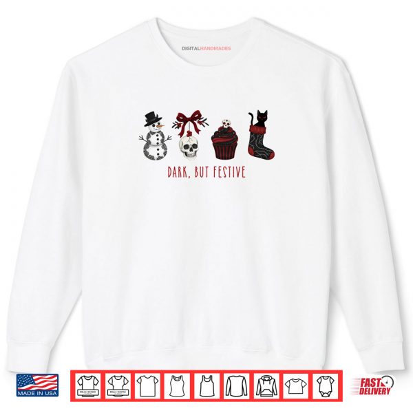 Sweatshirt Dark But Festive Goth Black Cat Spooky Christmas Shirt 2