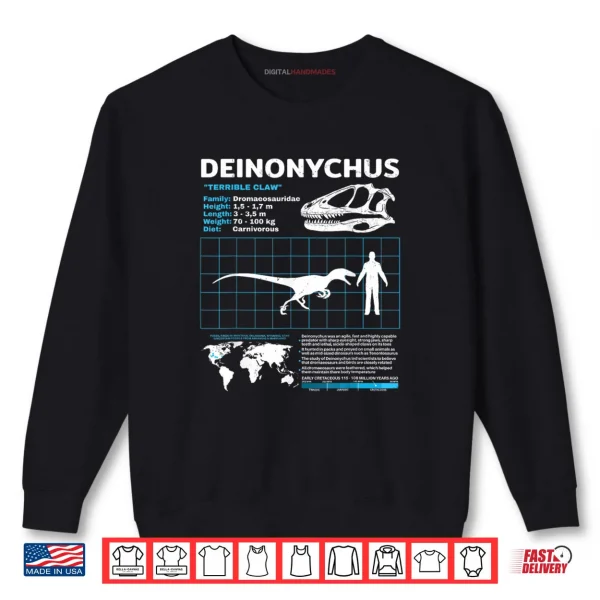 Sweatshirt Deinonychus Skull Fossil Hunter Shirt