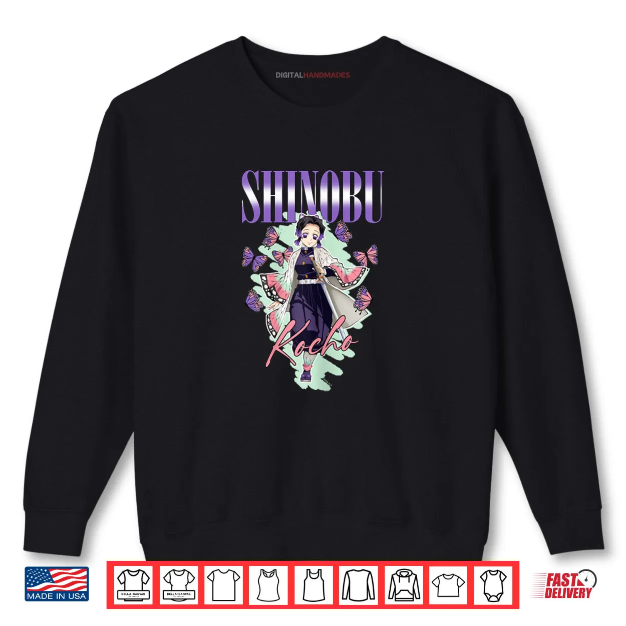 Demon Slayer Kimetsu no Yaiba Shinobu Kocho Swift Butterfly Shirt Demon Slayer Kimetsu no Yaiba Shinobu Kocho Swift Butterfly Shirt