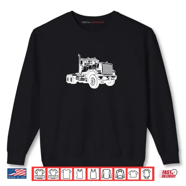 Diesel Truck Day Cab Big Rig Driver Graphic Art Shirt 1 Sweatshirt Diesel Truck Day Cab Big Rig Driver Graphic Art Shirt