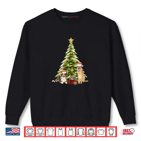 Sweatshirt Dogs on Christmas Shirt