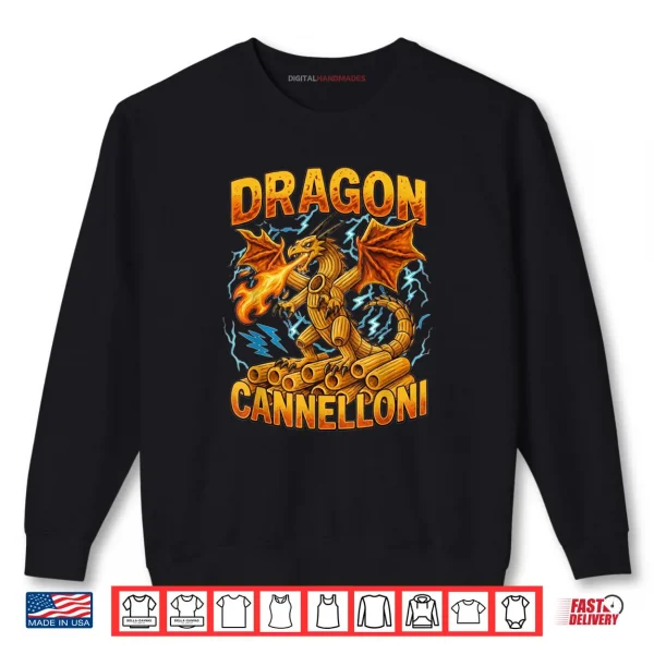 Sweatshirt Dragon Cannelloni Brain Rot Kids Meme Italian Brainrot Shirt