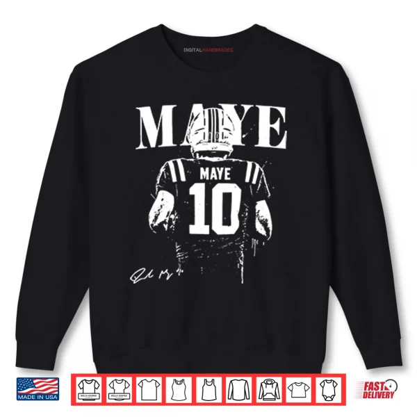 Drake Maye QB Football Shirt 1 Sweatshirt Drake Maye QB Football Shirt