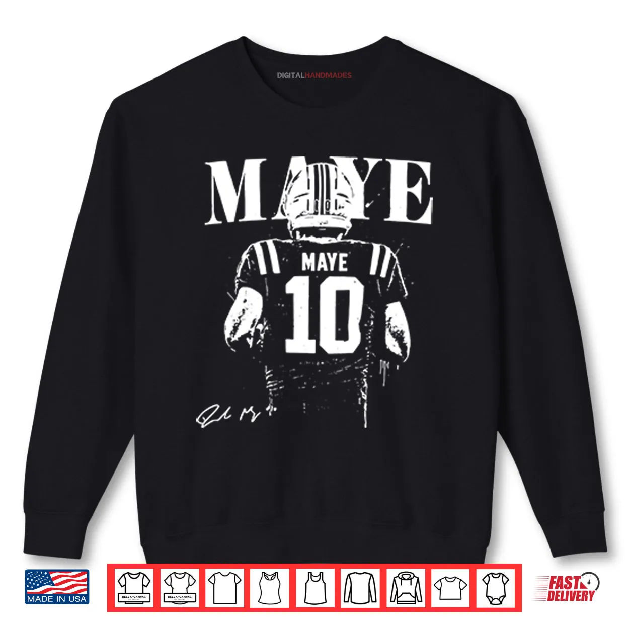 Drake Maye QB Football Shirt Drake Maye QB Football Shirt