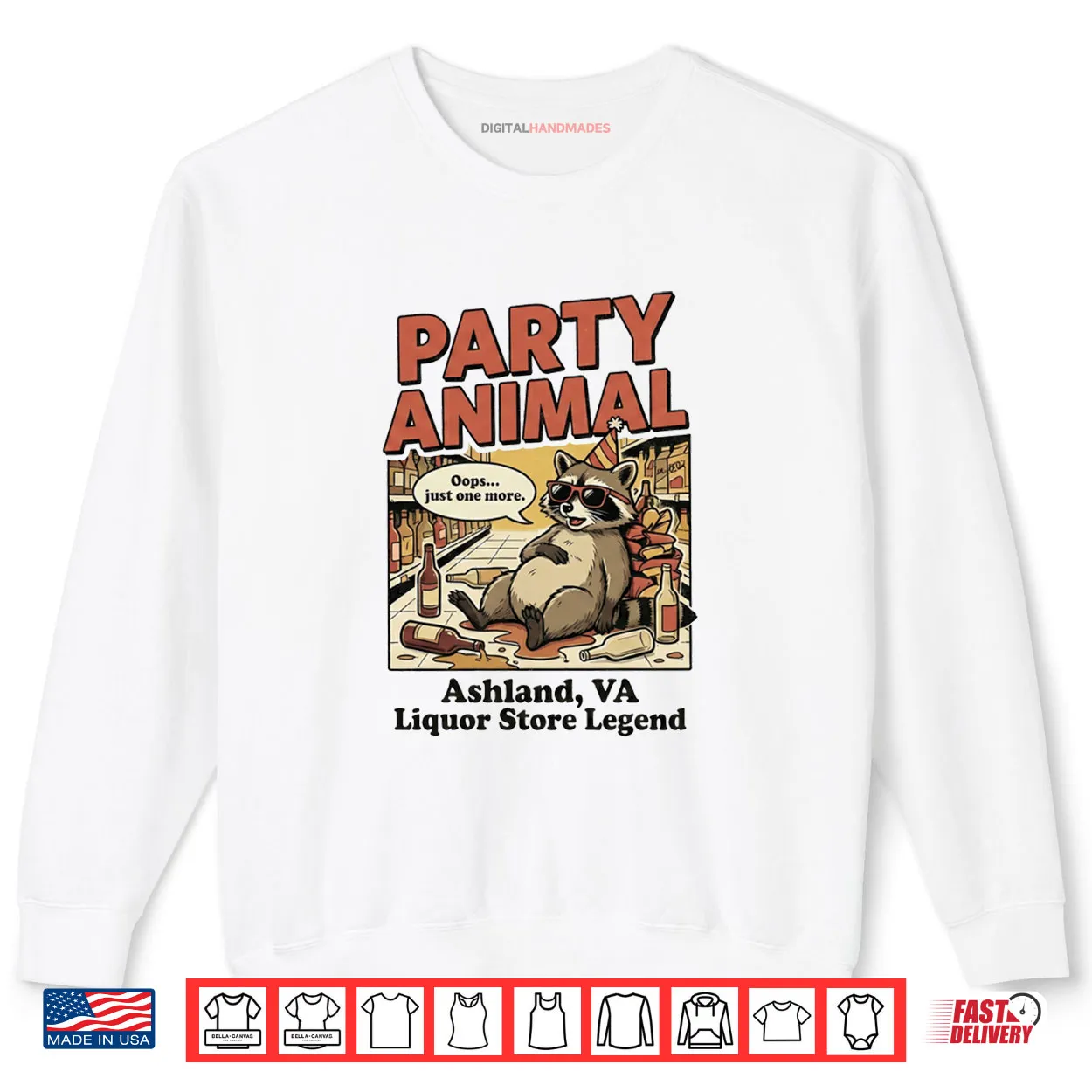 Drunk Raccoon Ashland VA Liquor Store Party Animal Shirt Drunk Raccoon Ashland VA Liquor Store Party Animal Shirt