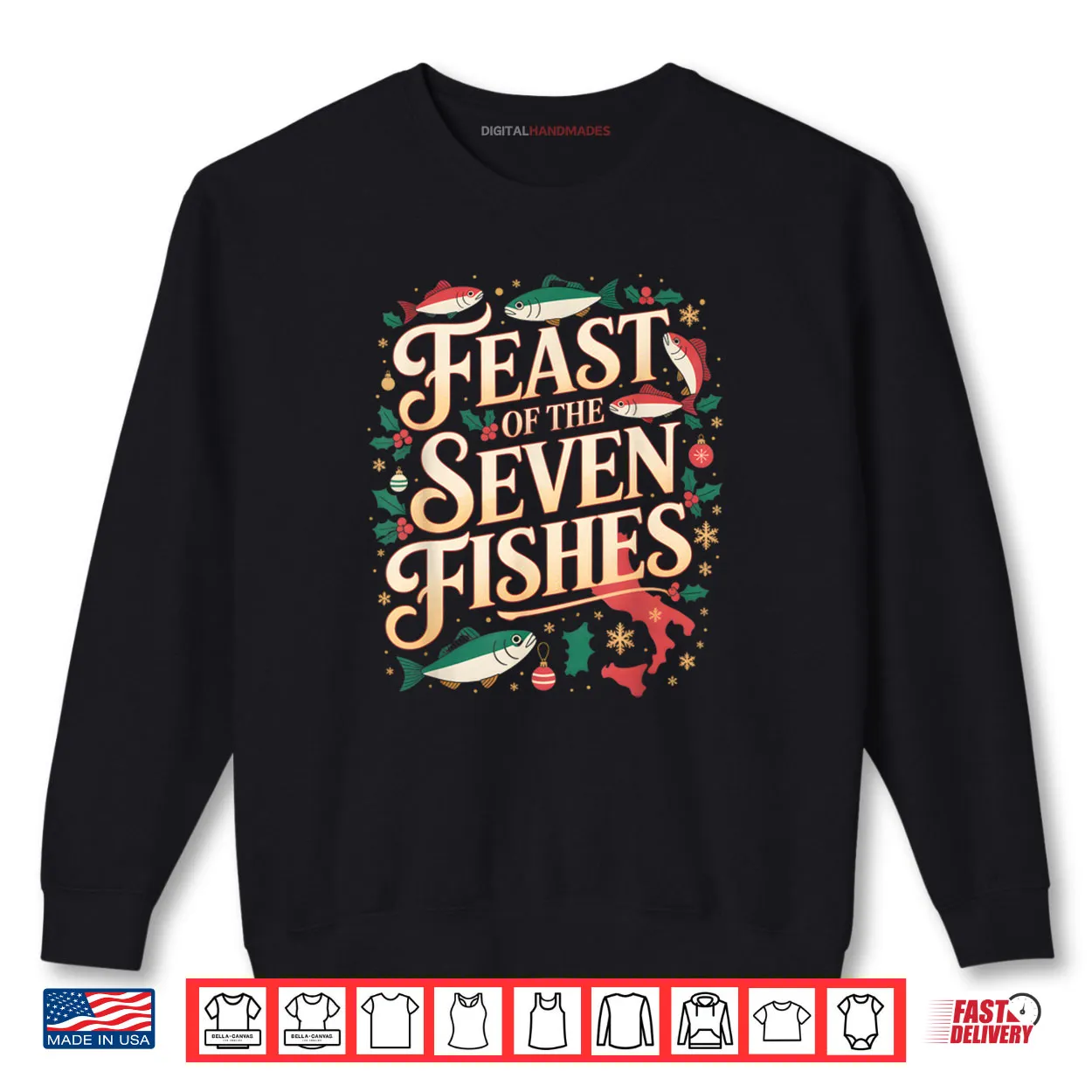 Feast of The Seven Fishes Italy La Vigilia Christmas Eve Shirt Feast of The Seven Fishes Italy La Vigilia Christmas Eve Shirt