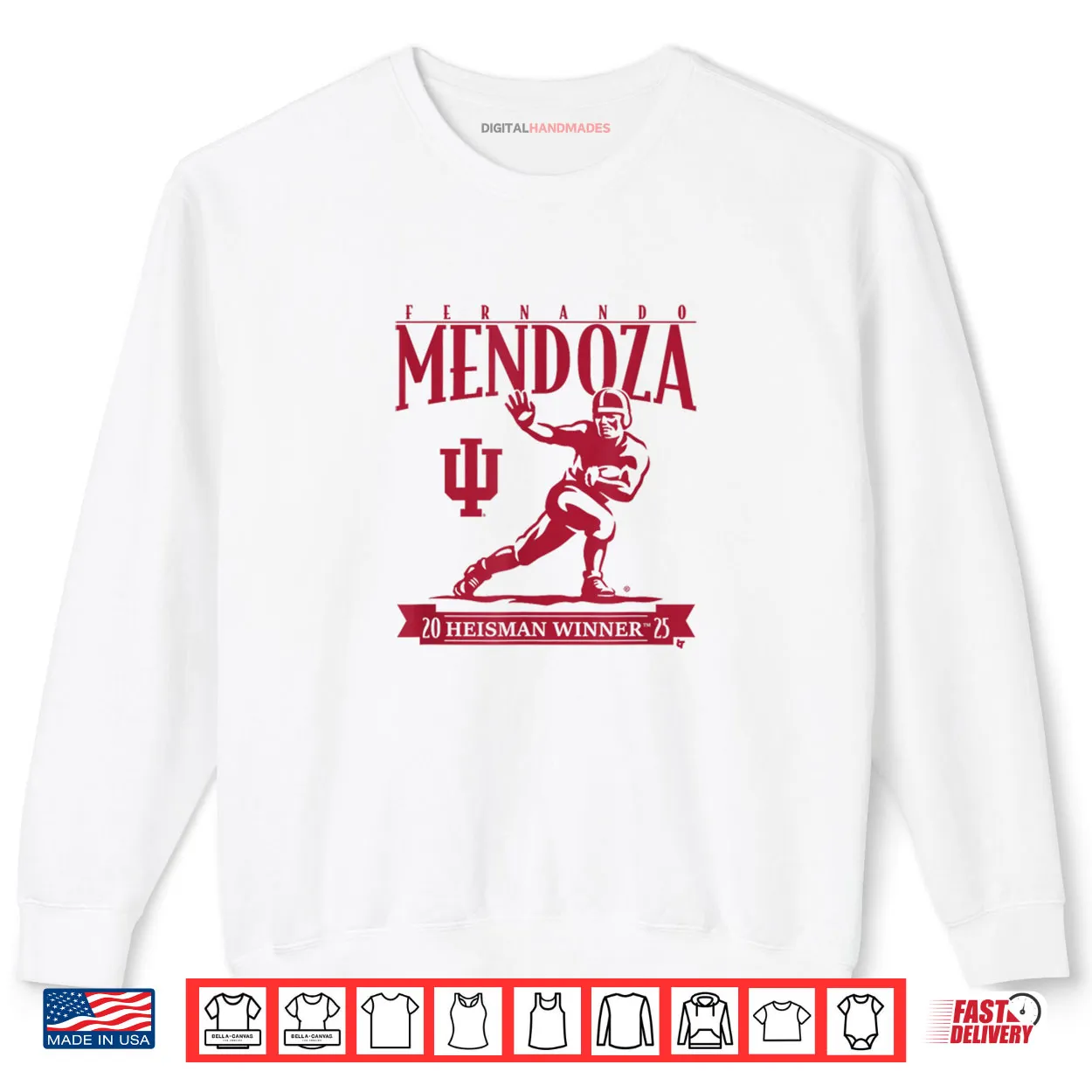Fernando Mendoza Heisman Trophy Indiana Football Shirt Fernando Mendoza Heisman Trophy Indiana Football Shirt