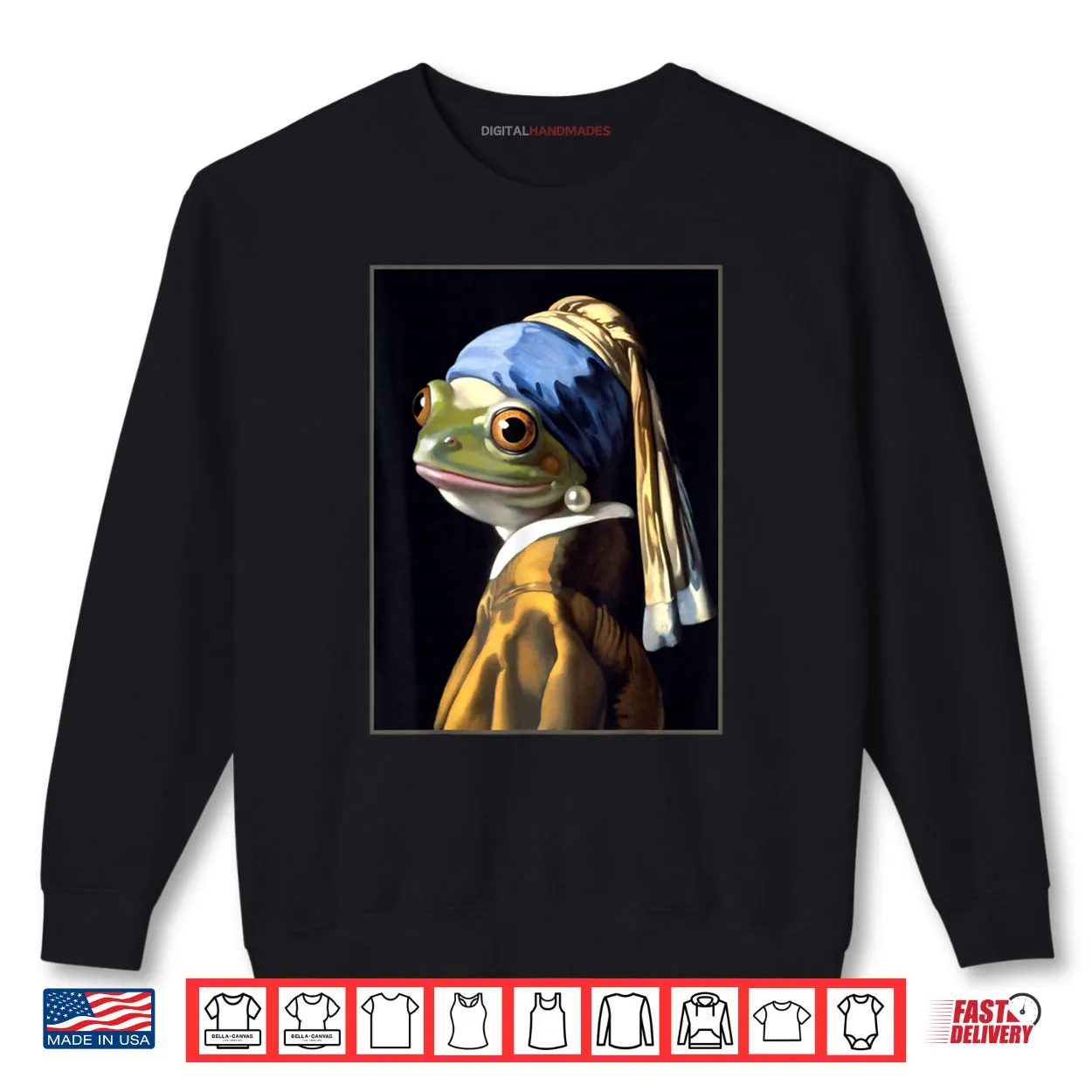 Frog Vermeer’s Girl with a Pearl Earring Parody Meme Shirt Frog Vermeer’s Girl with a Pearl Earring Parody Meme Shirt