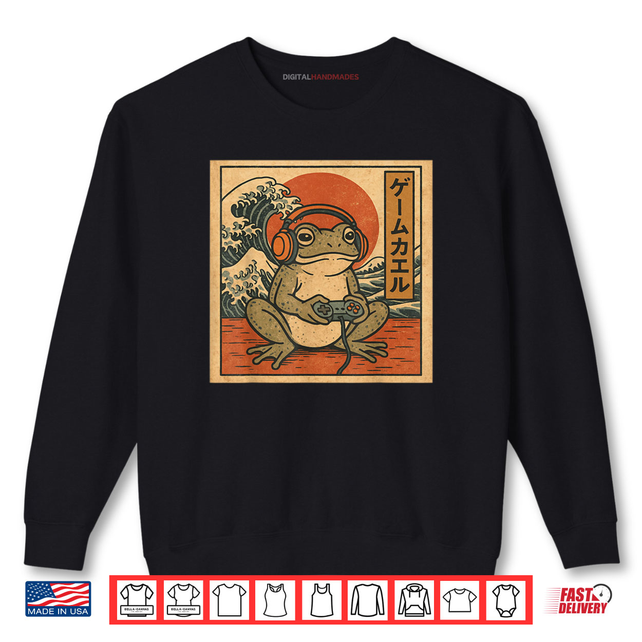 Gaming Frog Art Ukiyo e Japanese Gamer Anime Shirt Gaming Frog Art Ukiyo e Japanese Gamer Anime Shirt