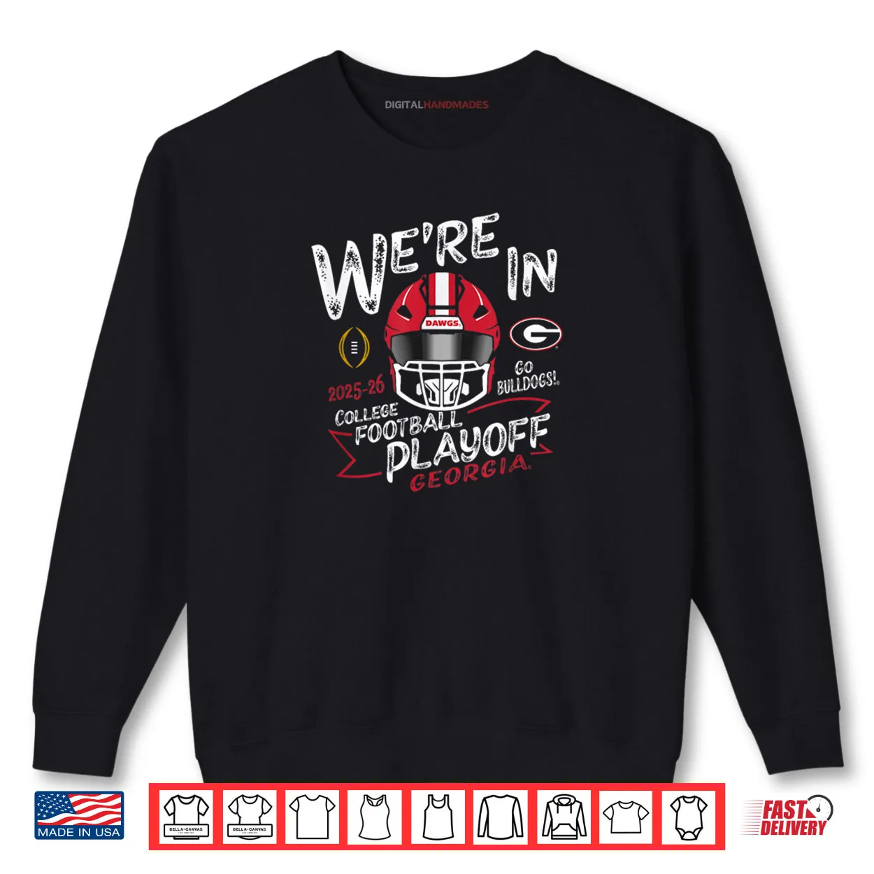 Georgia Bulldogs CFP College Football Playoff 2025 26 Black Shirt Georgia Bulldogs CFP College Football Playoff 2025 26 Black Shirt