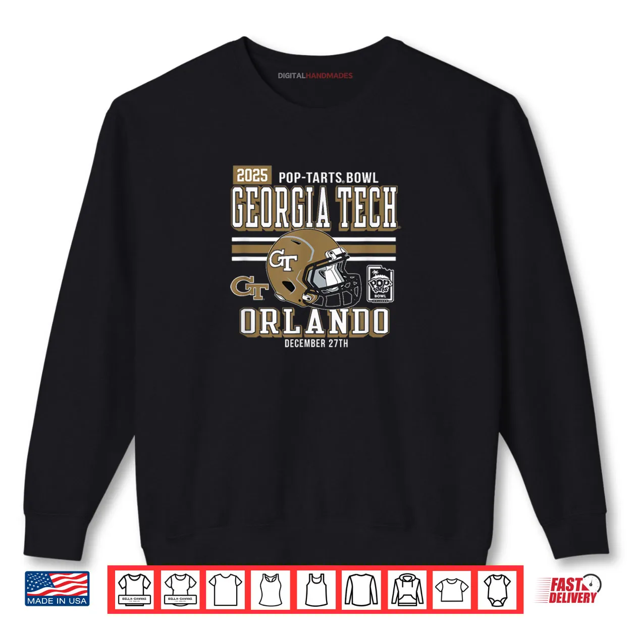 Georgia Tech Yellow Jackets Pop Tarts Bowl 2025 Navy Shirt Georgia Tech Yellow Jackets Pop Tarts Bowl 2025 Navy Shirt