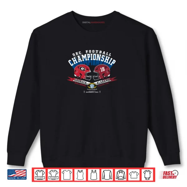 Sweatshirt Georgia vs Alabama SEC Champsionship 2025 Football Black Shirt