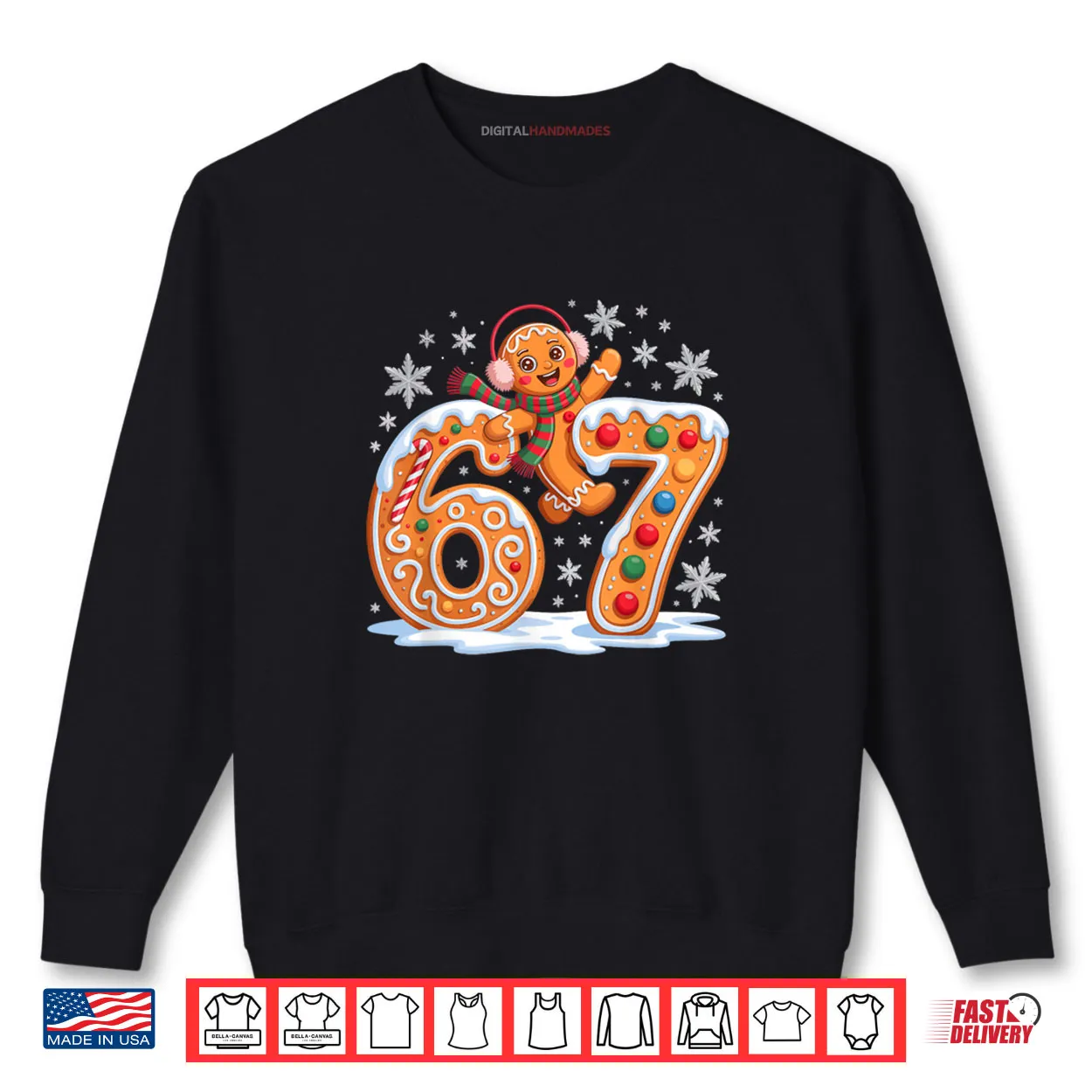 Gingerbread Six Seven 67 Ice Cream Drip Christmas Girl T Shirt Gingerbread Six Seven 67 Ice Cream Drip Christmas Girl T Shirt